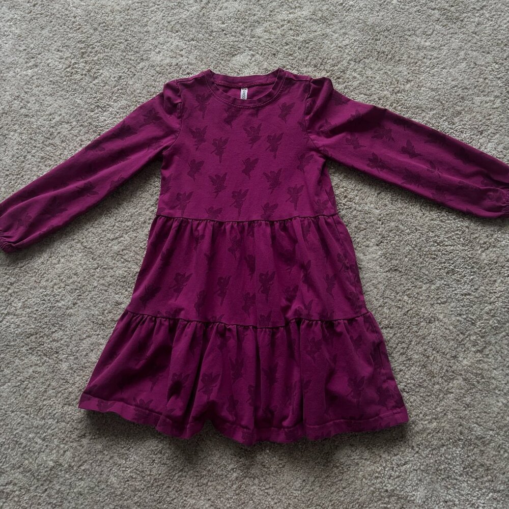 Girls' Burgundy Long Sleeve Dress